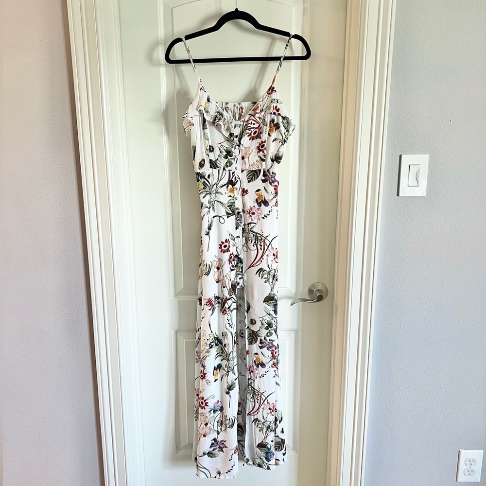 Lulus Bloom On Ivory Floral Print Maxi Dress